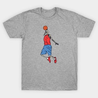 Skeleton Basketball Player Dunking T-Shirt